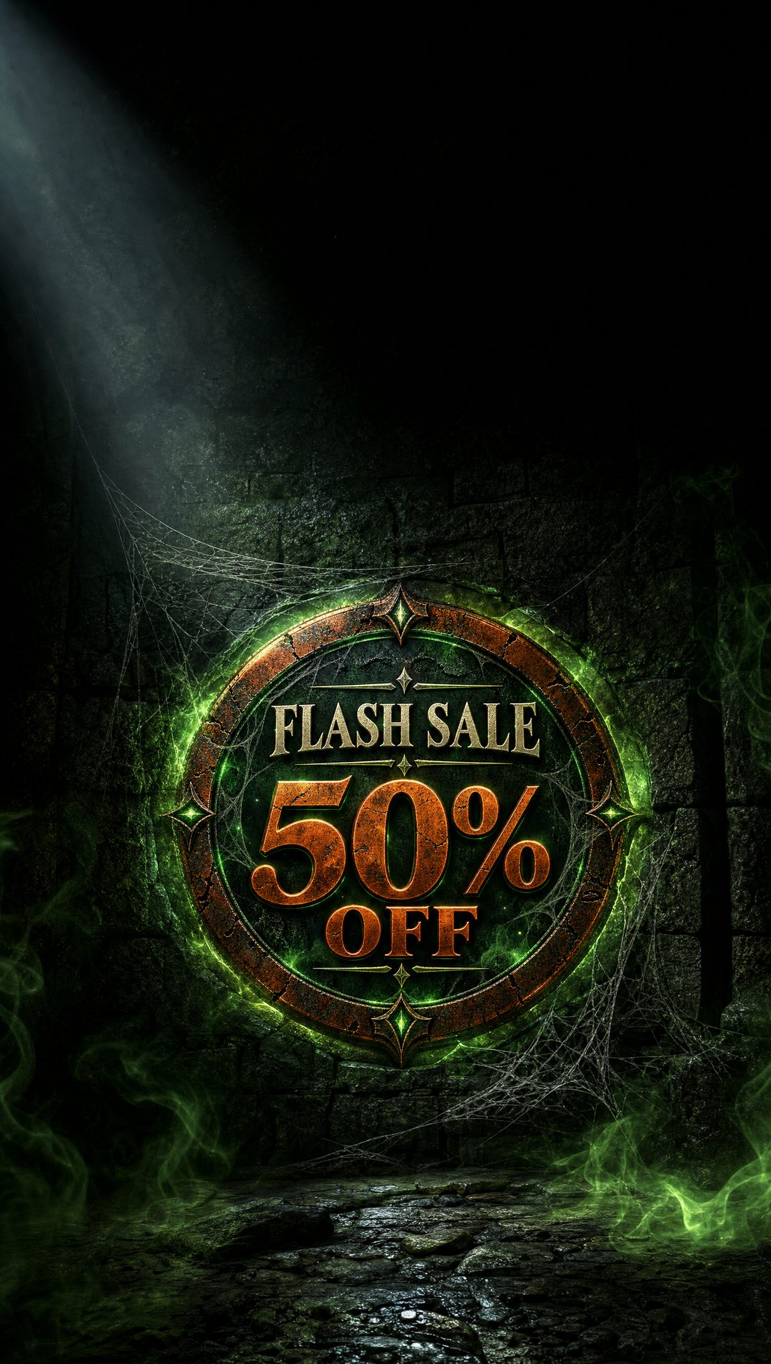 Flash sale 50% off medallion glowing in a crypt wall